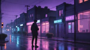 Lofi Animated Background - Purple City